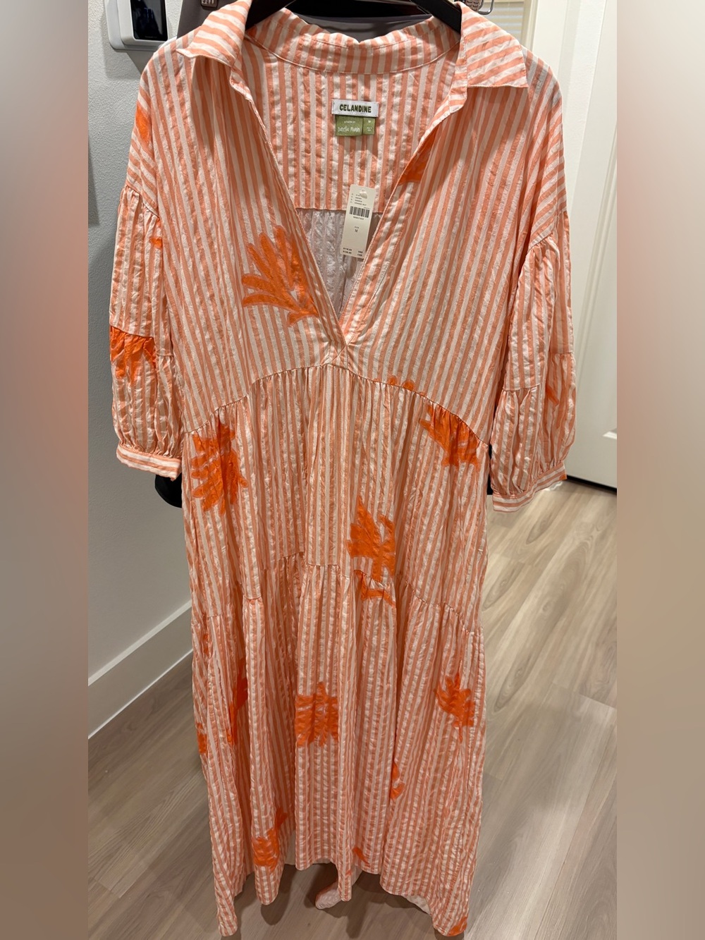 Carolita Printed Tiered Shirt Dress by Celandine: Daniella Manini Edition M NWT - Picture 5 of 16